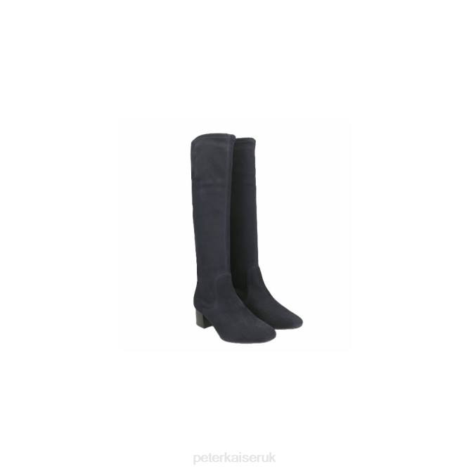 Peter Kaiser Tomke Pull On Stretch Knee High Boots Women Navy Suede