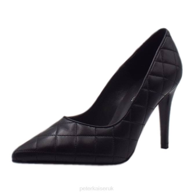 Peter Kaiser Dolores Quilted Stiletto Court Shoe Women Black Glove X28J152 Footwear