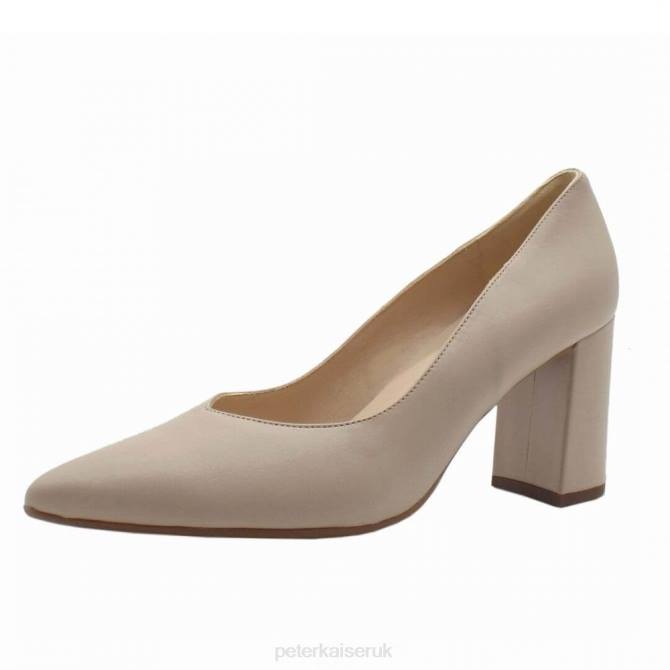 Peter Kaiser Lynsey Block Heel Court Shoe Women Sand X28J7 Footwear