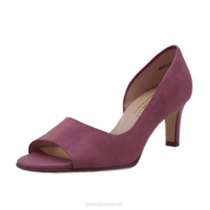 Peter Kaiser Beate Stylish Open Toe Pumps Women Cassis Suede X28J8 Footwear
