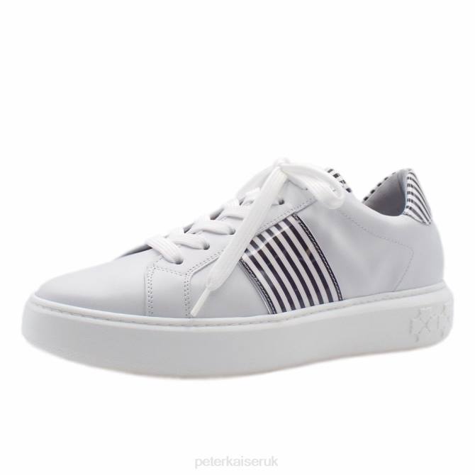 Peter Kaiser Ilena Leather Modern Sneakers Women White Black X28J148 Footwear