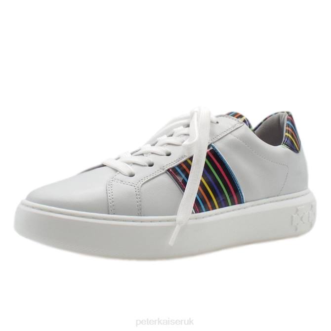 Peter Kaiser Ilena Leather Modern Sneakers Women White Multi X28J149 Footwear